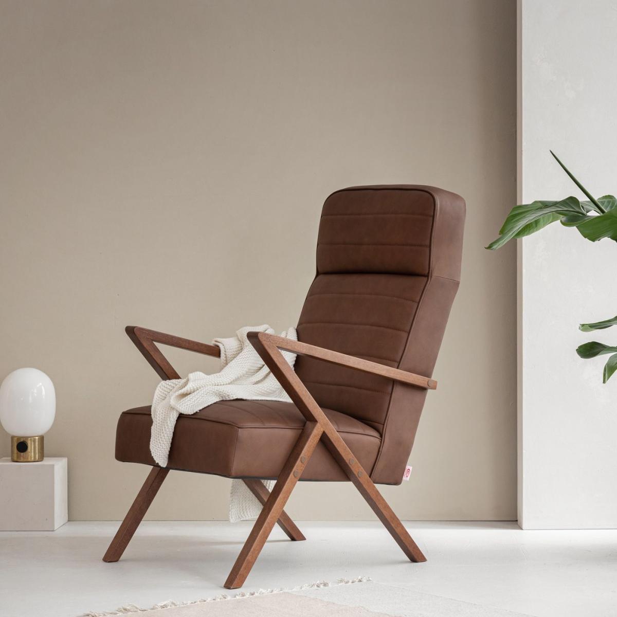 Brown Retrostar Lounge Chair Leather – image 2