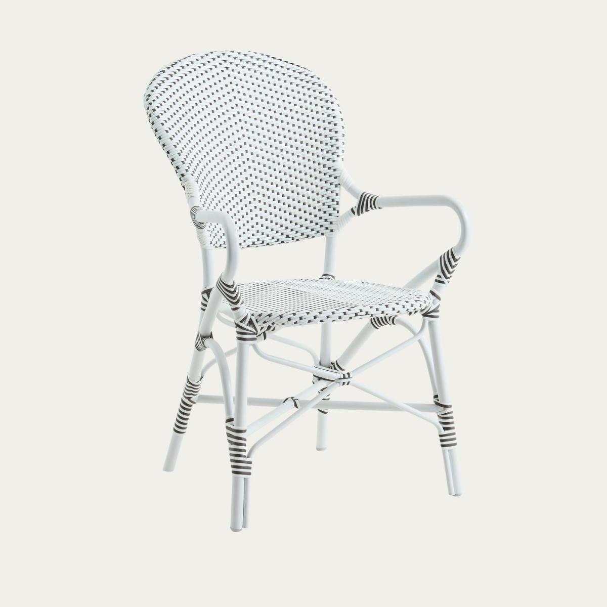 White w/Cappuchino Dot White Isabell Exterior Dining Armchair – image 2