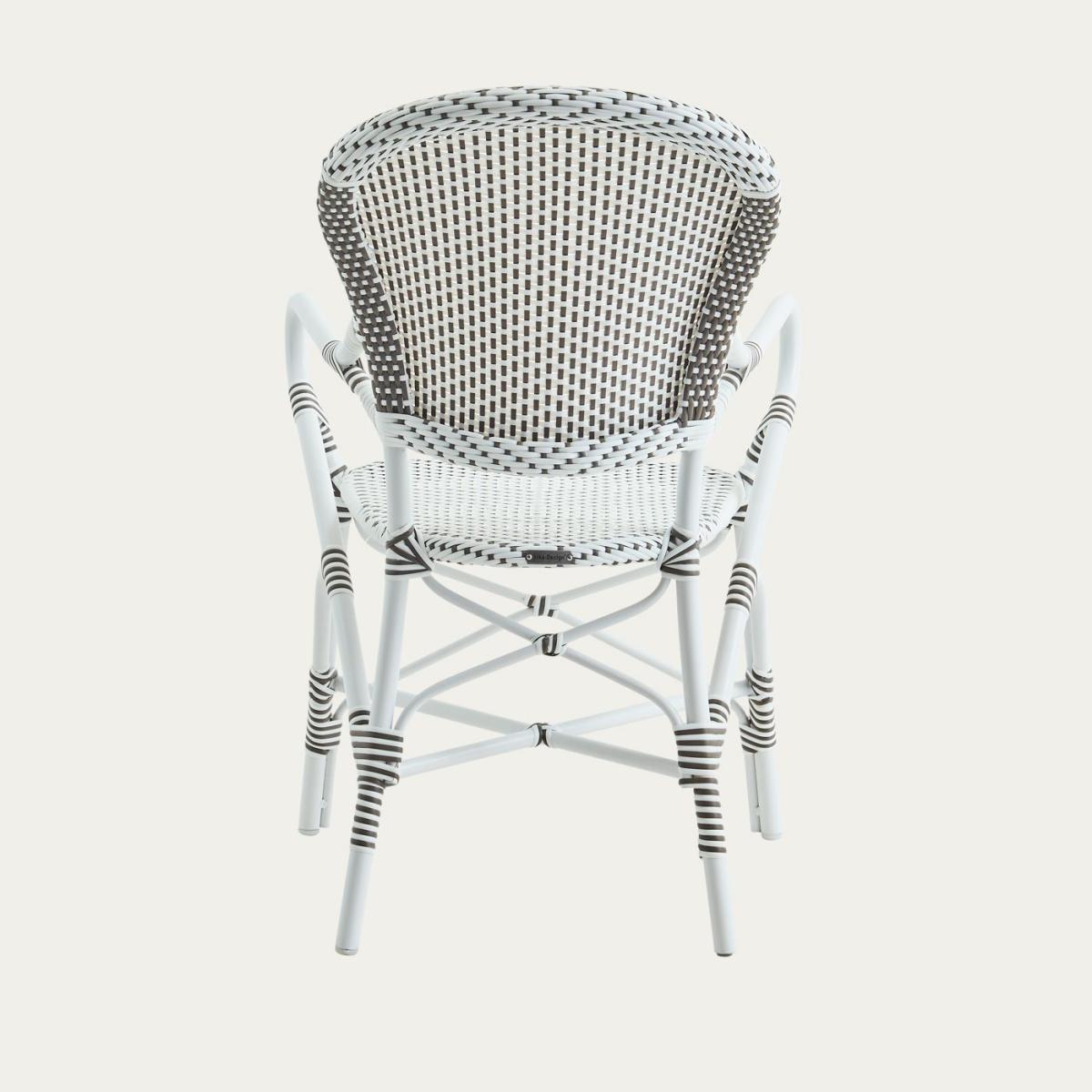 White w/Cappuchino Dot White Isabell Exterior Dining Armchair – image 3