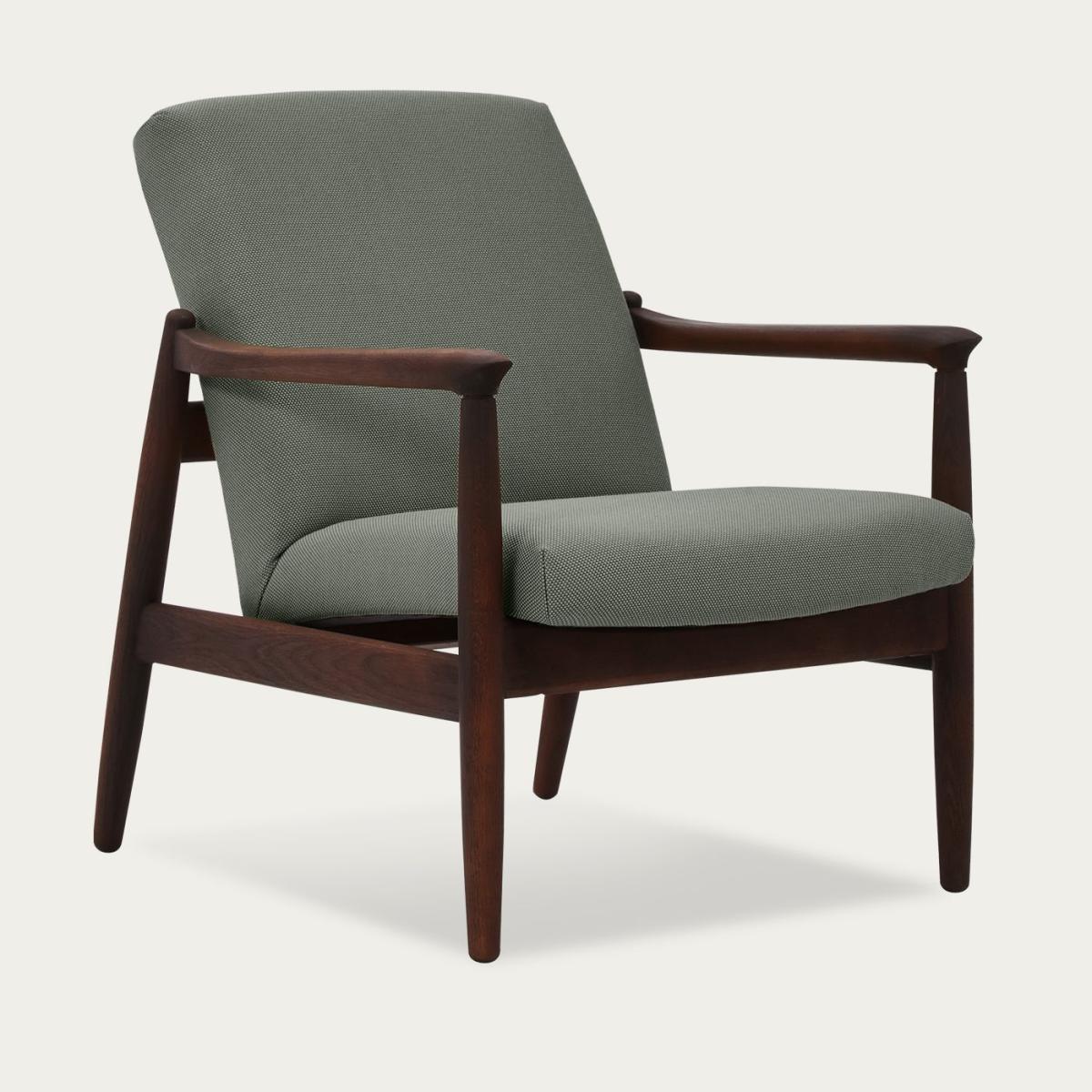 Light Grey H64 Novum Lowback Armchair - Dark Oak