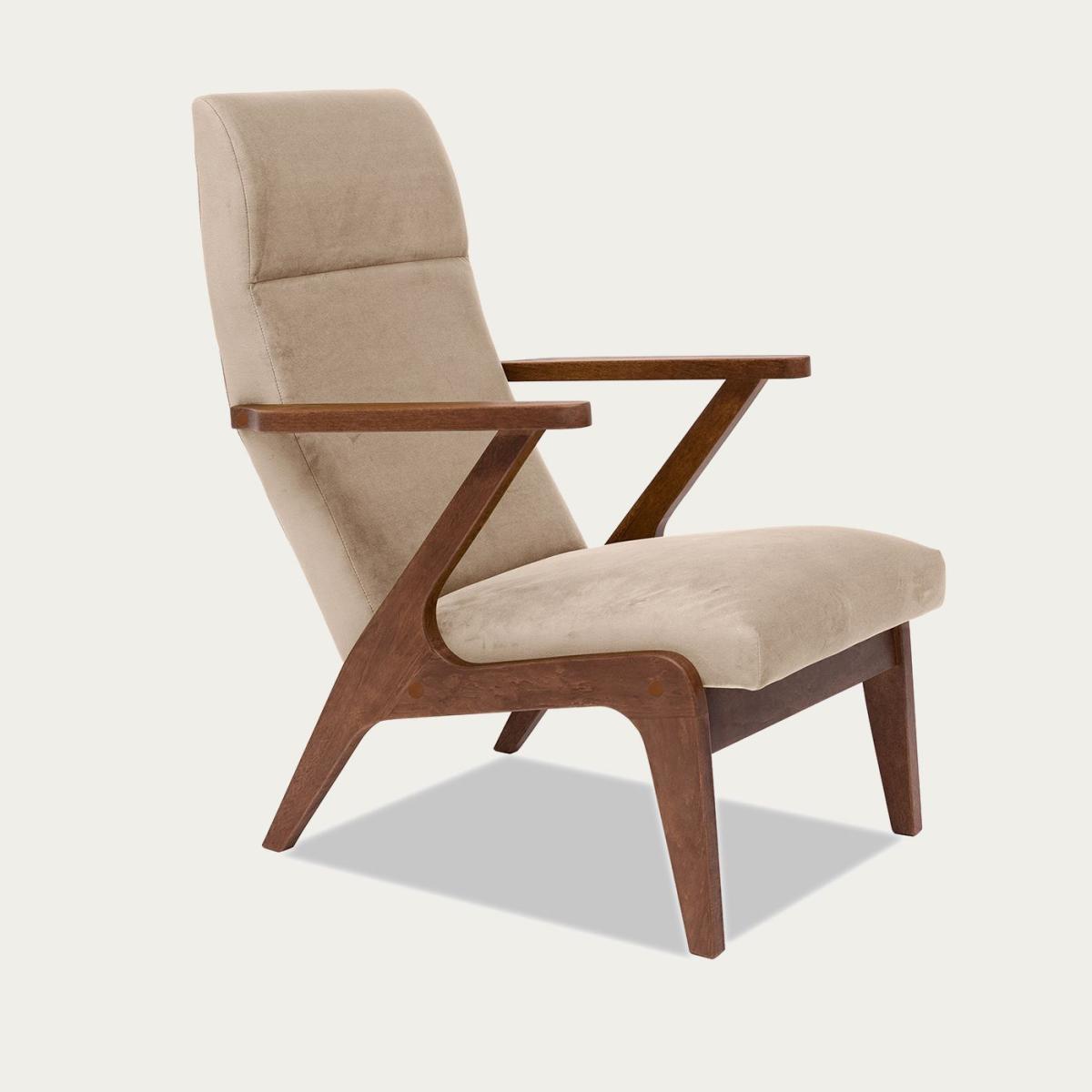 Beige Apollo Lounge Chair Premium Velvet Line – image 1