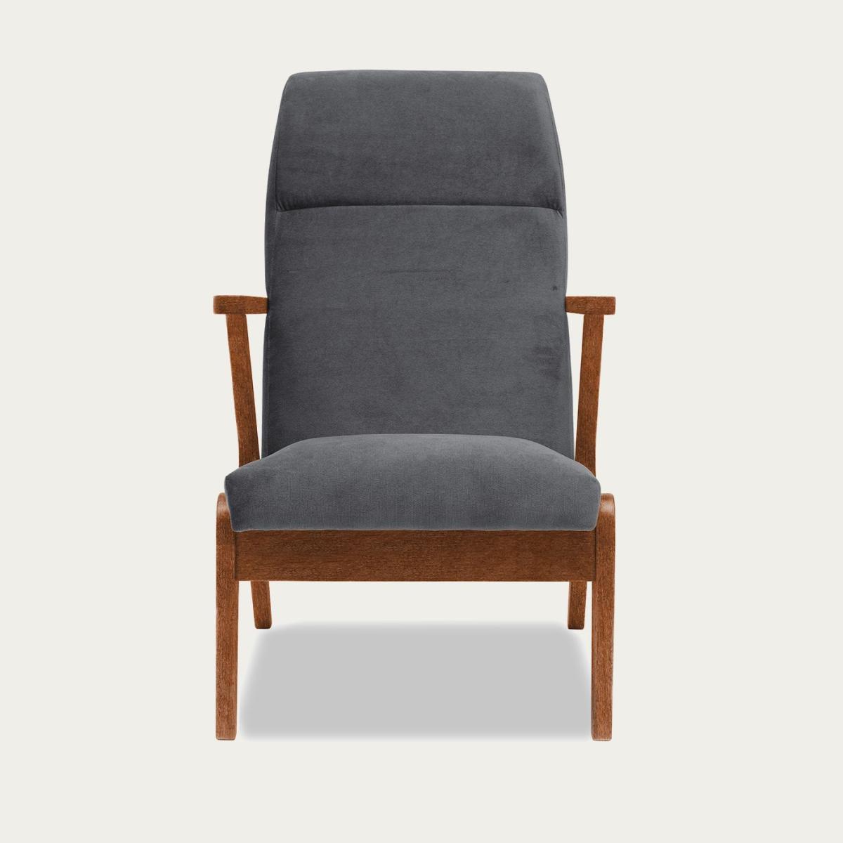 Grey Apollo Lounge Chair Velvet Line – image 4