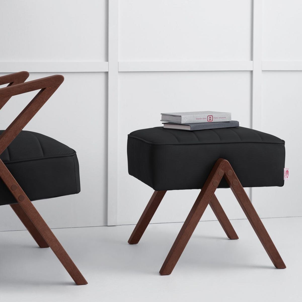Black Retrostar Footstool Leather – image 6