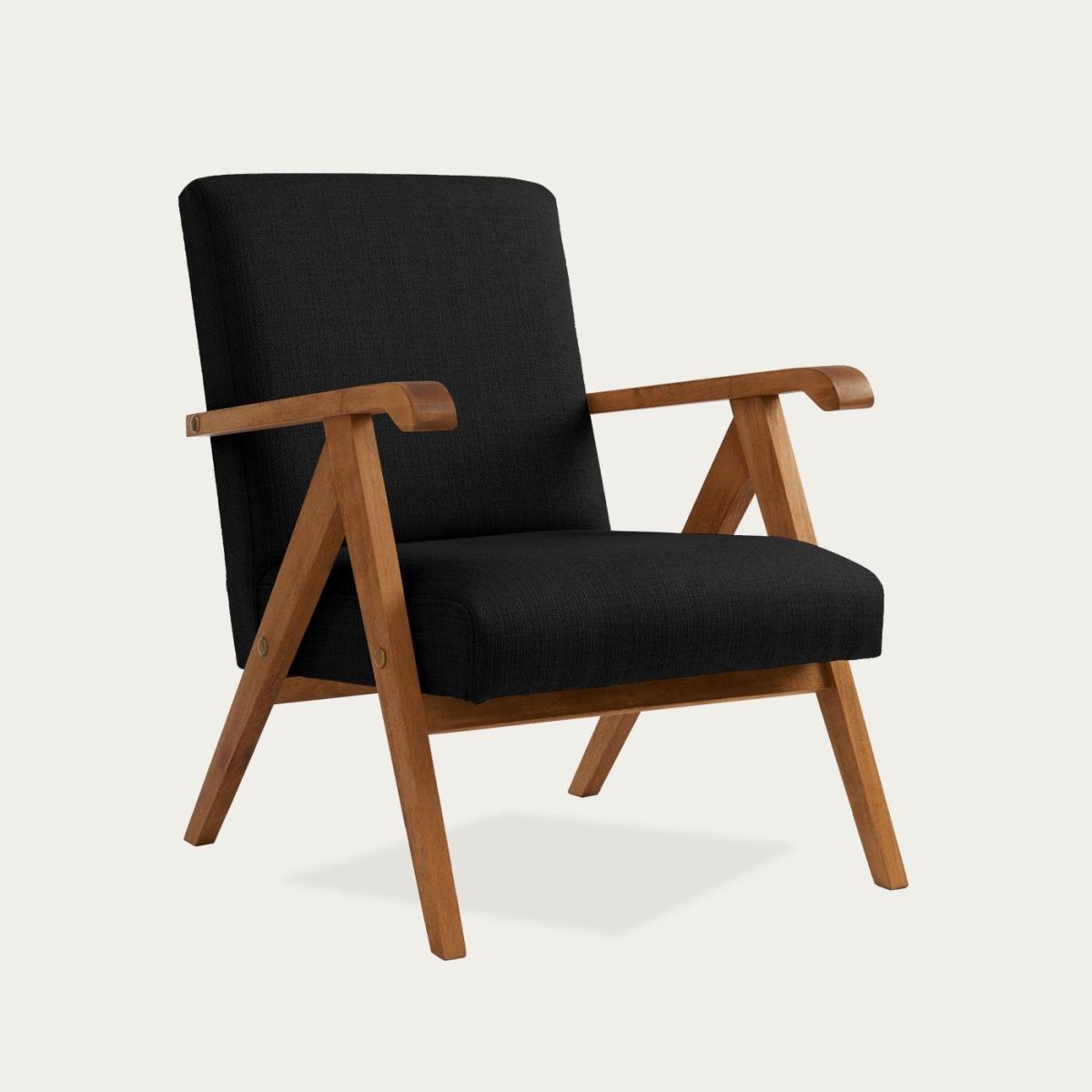 Ebony Black Monklet Armchair - Beech