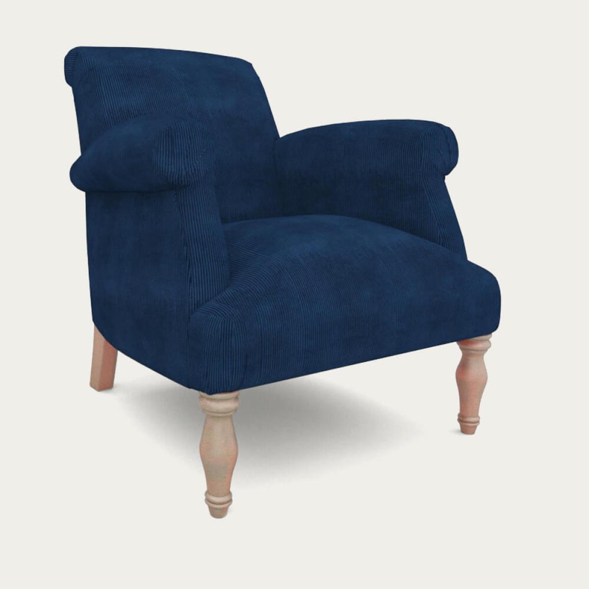 Denim Blue Dickens Corduroy Chair – image 3