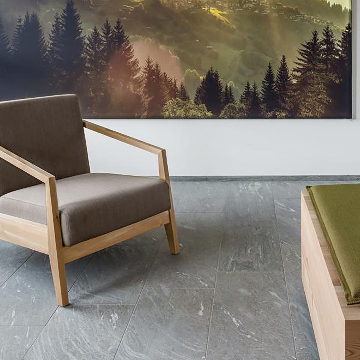 Grey Wood Comfy Armchair – image 2