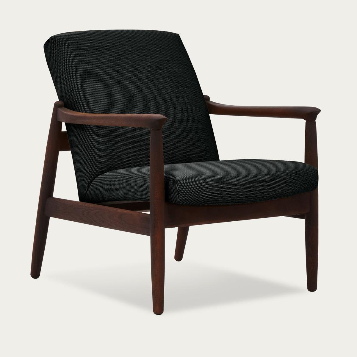 Ebony Black H64 Novum Lowback Armchair - Dark Oak