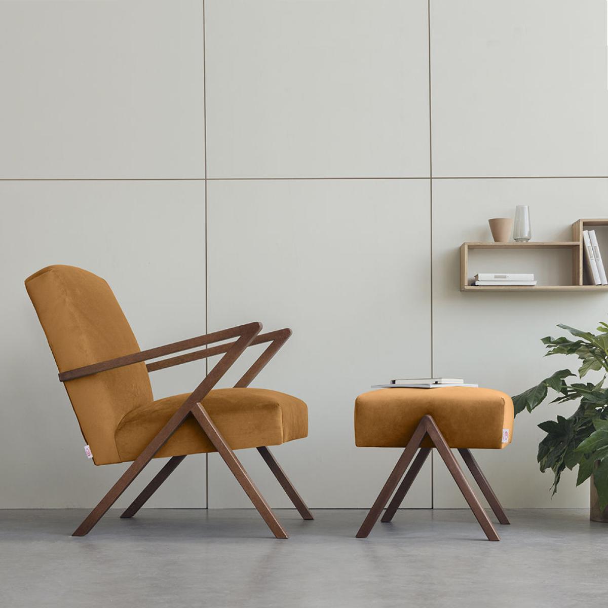 Orange Retrostar Chair Premium Velvet Line – image 2