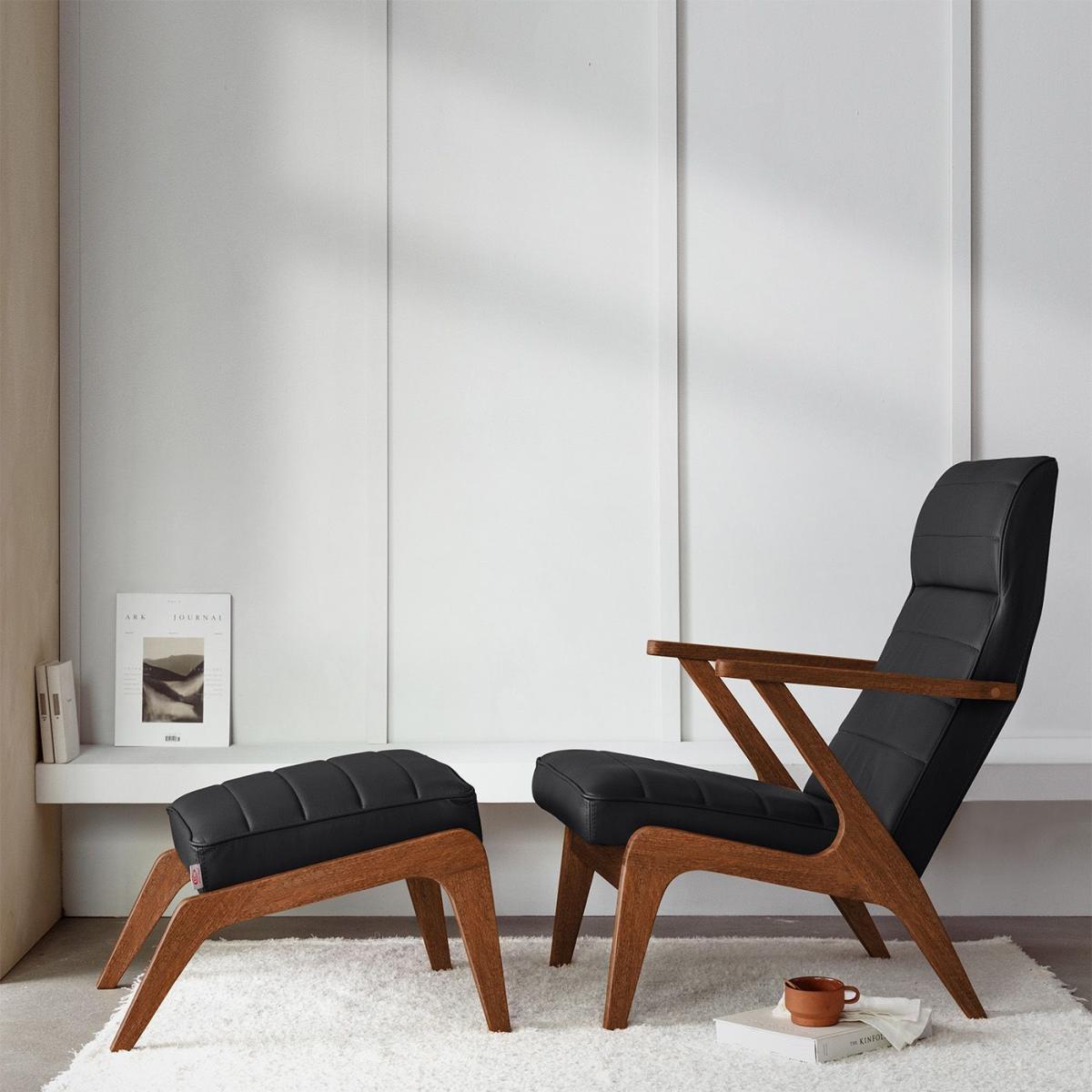 Black Apollo Lounge Chair Leather – image 2