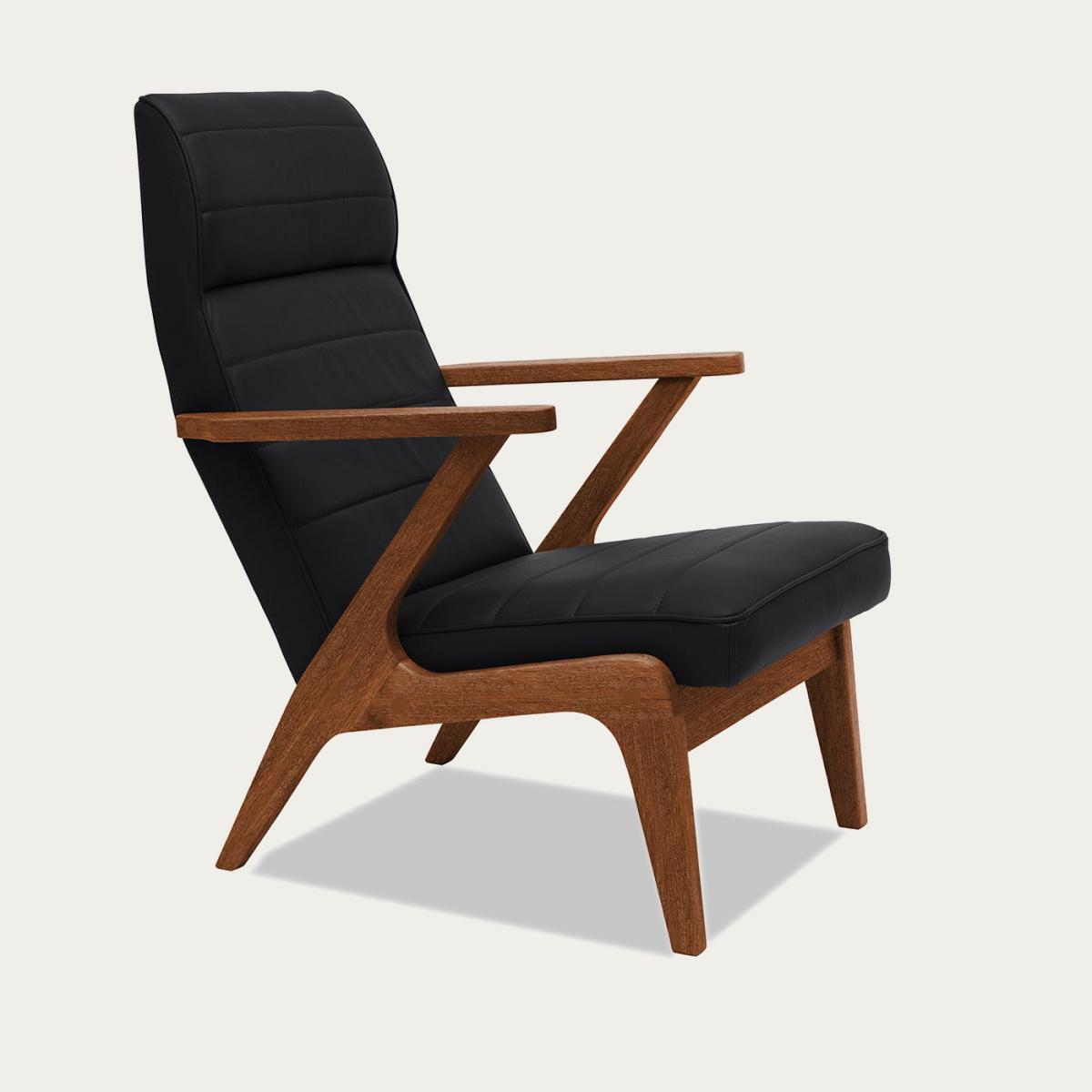 Black Apollo Lounge Chair Leather – image 1