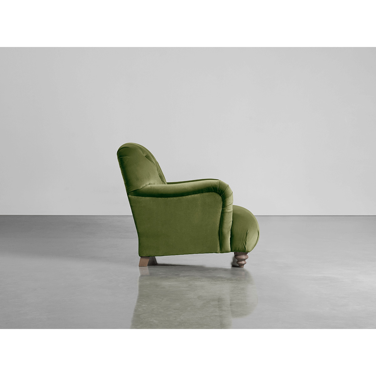 Buttoned Armchair Moss Cotton Velvet – image 2