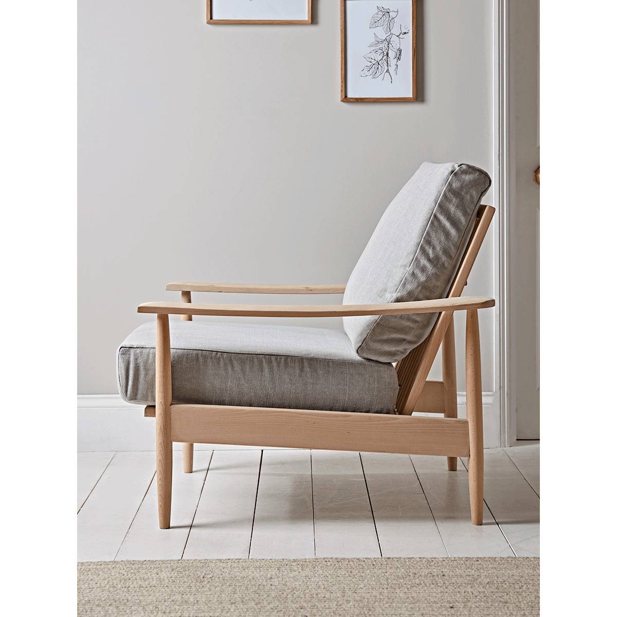 Beech Spindleback Armchair - Soft Grey – image 3
