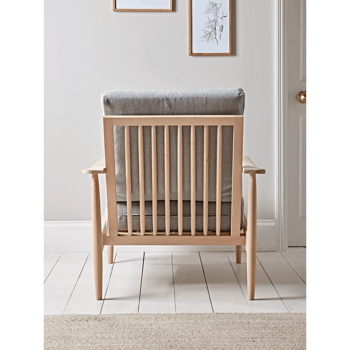Beech Spindleback Armchair - Soft Grey – image 4