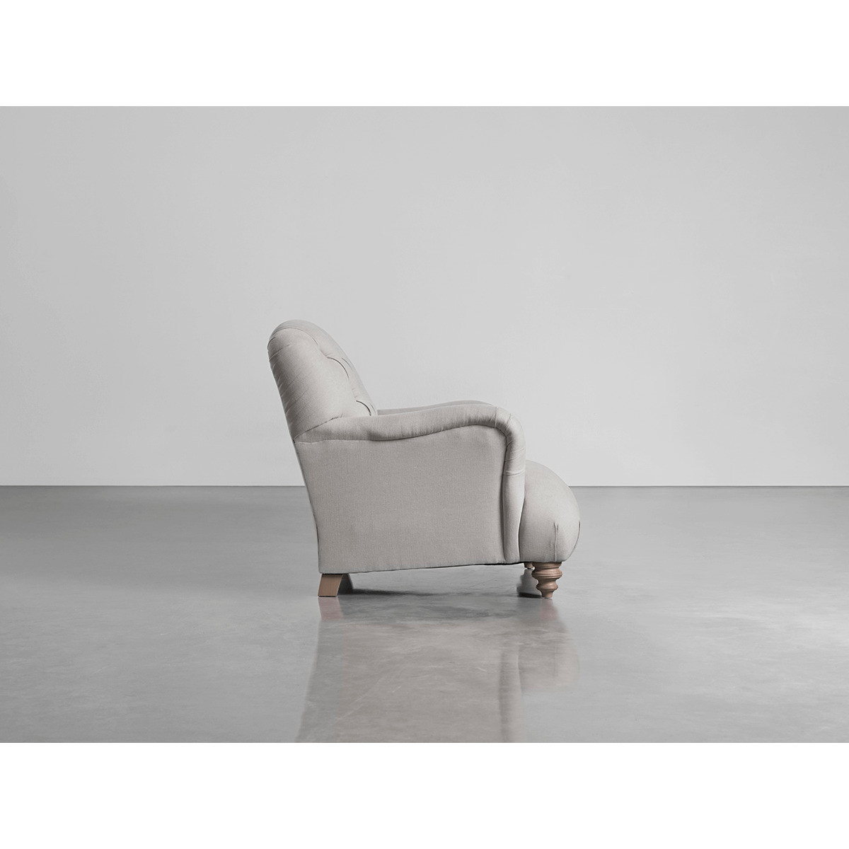 Buttoned Armchair Ash Linen Cotton Blend – image 2