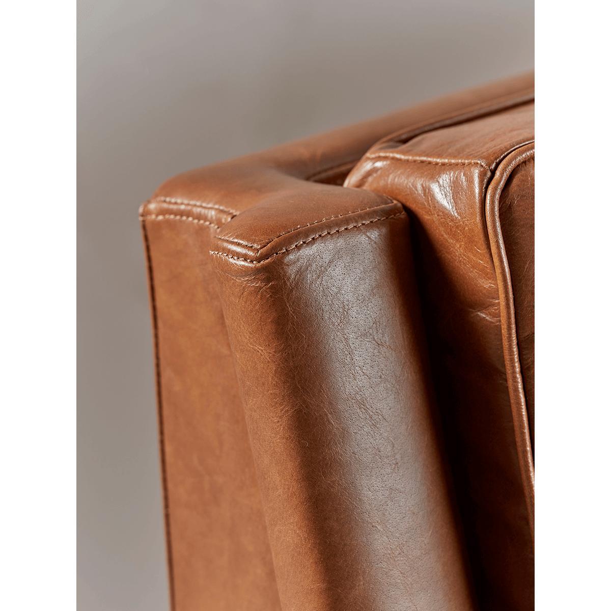 Buttoned Leather Armchair - Tan – image 3