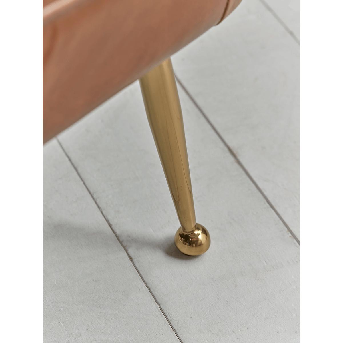 Buttoned Leather Armchair - Tan – image 4