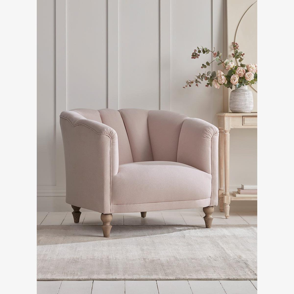 Lucille Armchair - French Blue Linen Cotton Blend – image 1