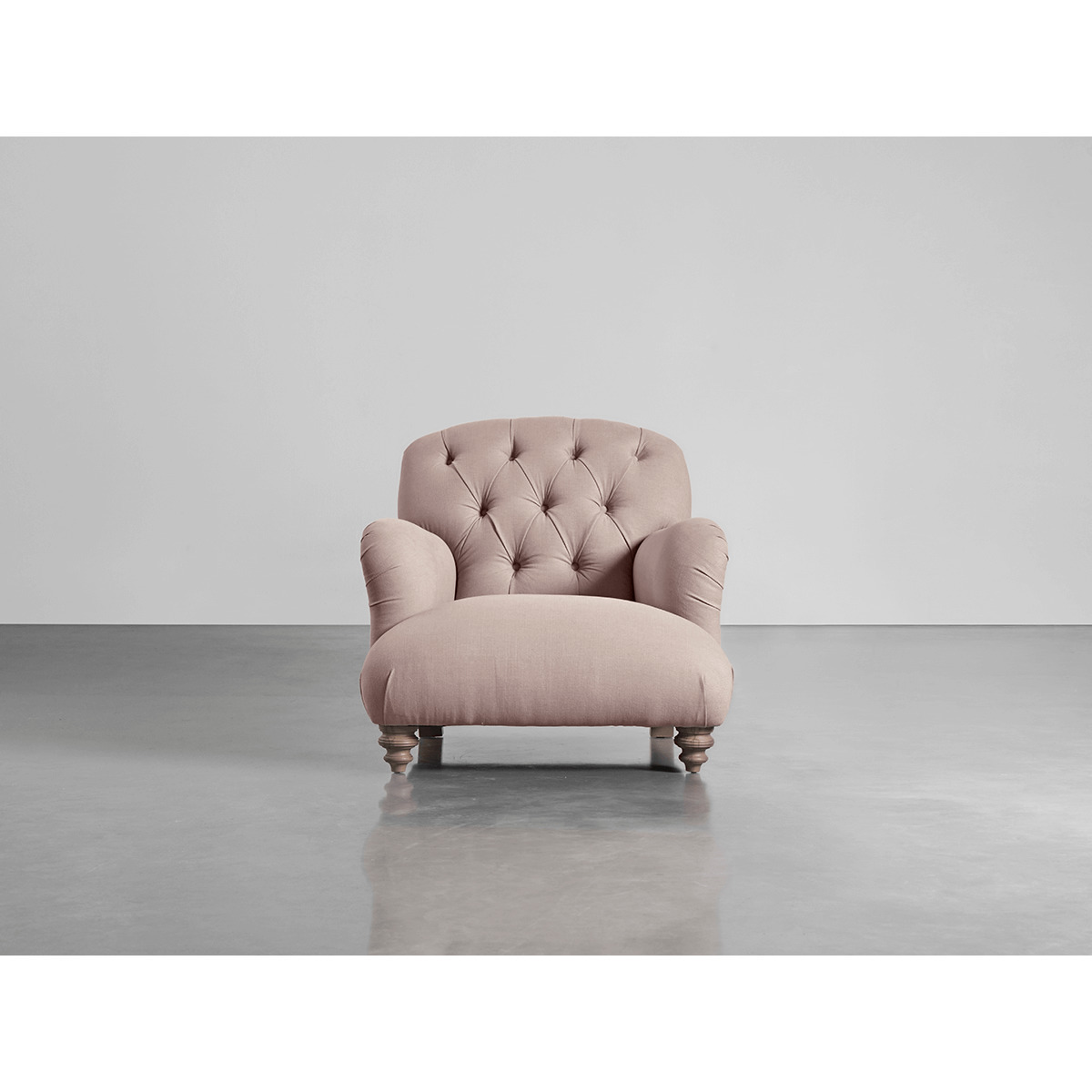 Buttoned Armchair Mallow Linen Cotton Blend – image 1