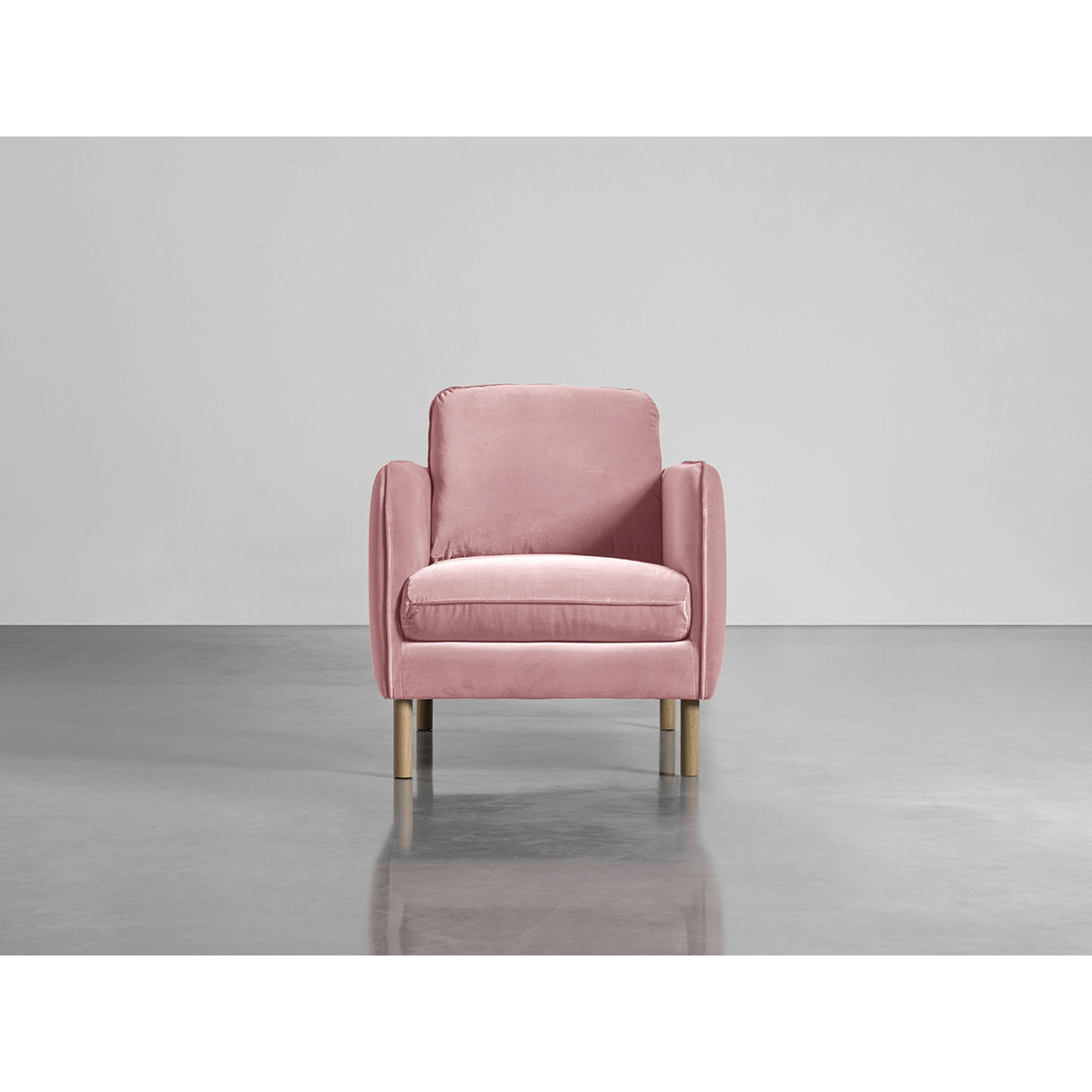 Scandi Armchair Blush Cotton Velvet – image 1