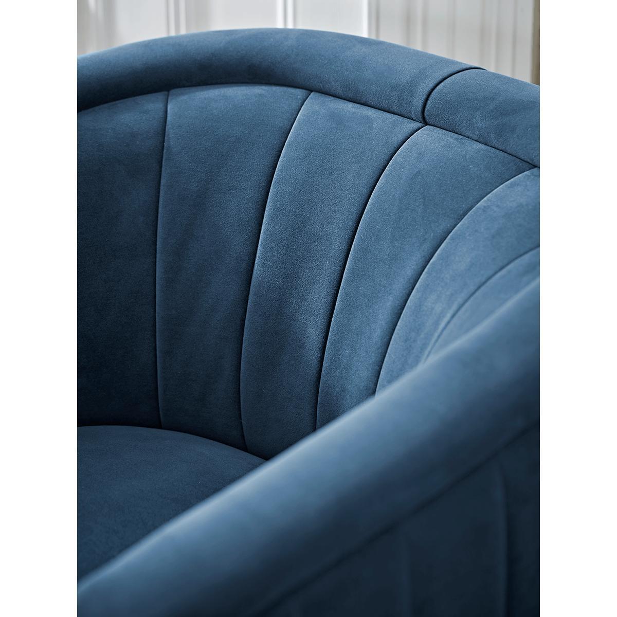 Fluted Velvet Occasional Chair - Blue – image 6