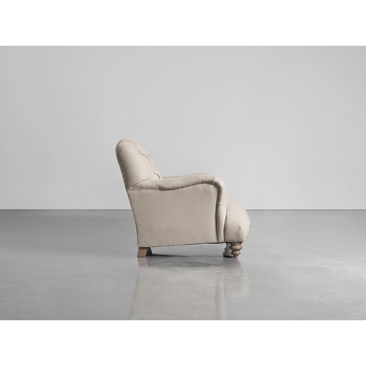 Buttoned Armchair Birch Linen Cotton Blend – image 2