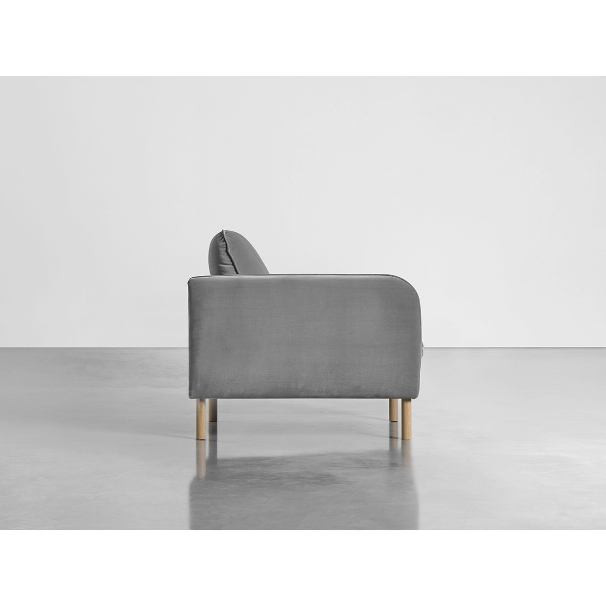 Scandi Armchair Swedish Grey Cotton Velvet – image 2