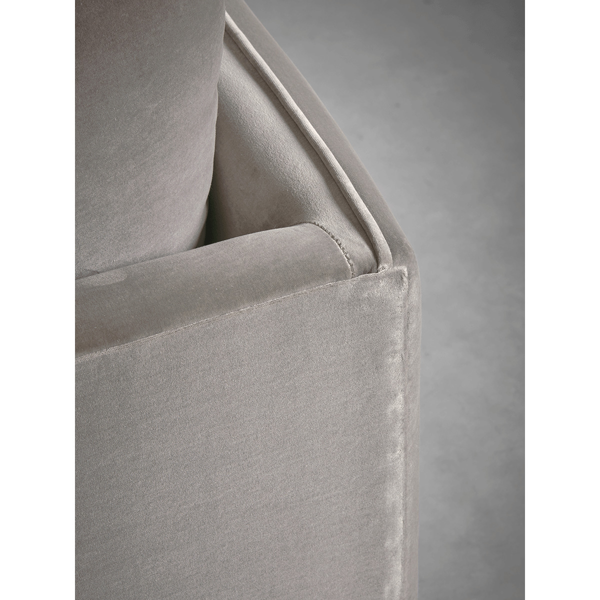 Scandi Armchair Swedish Grey Cotton Velvet – image 3