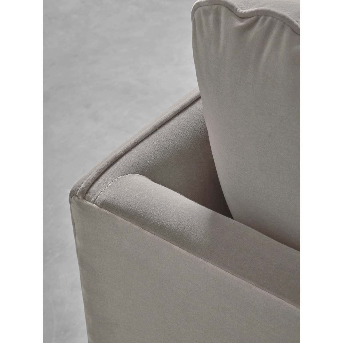 Scandi Armchair Swedish Grey Cotton Velvet – image 6
