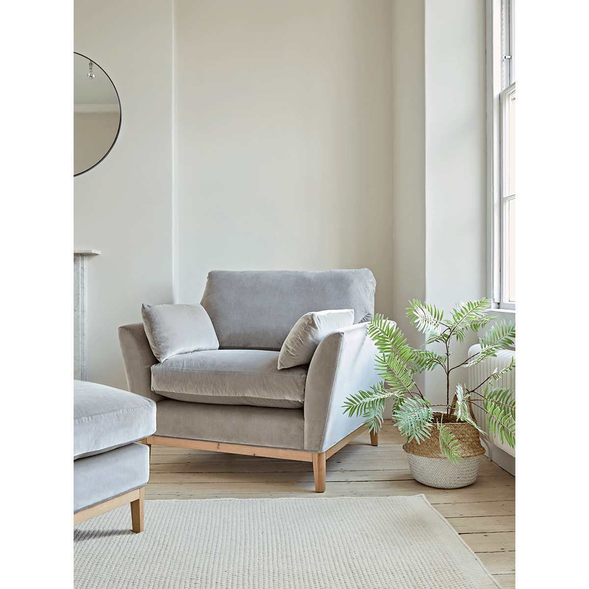 The Nordic Armchair - Swedish Grey Cotton Velvet – image 3