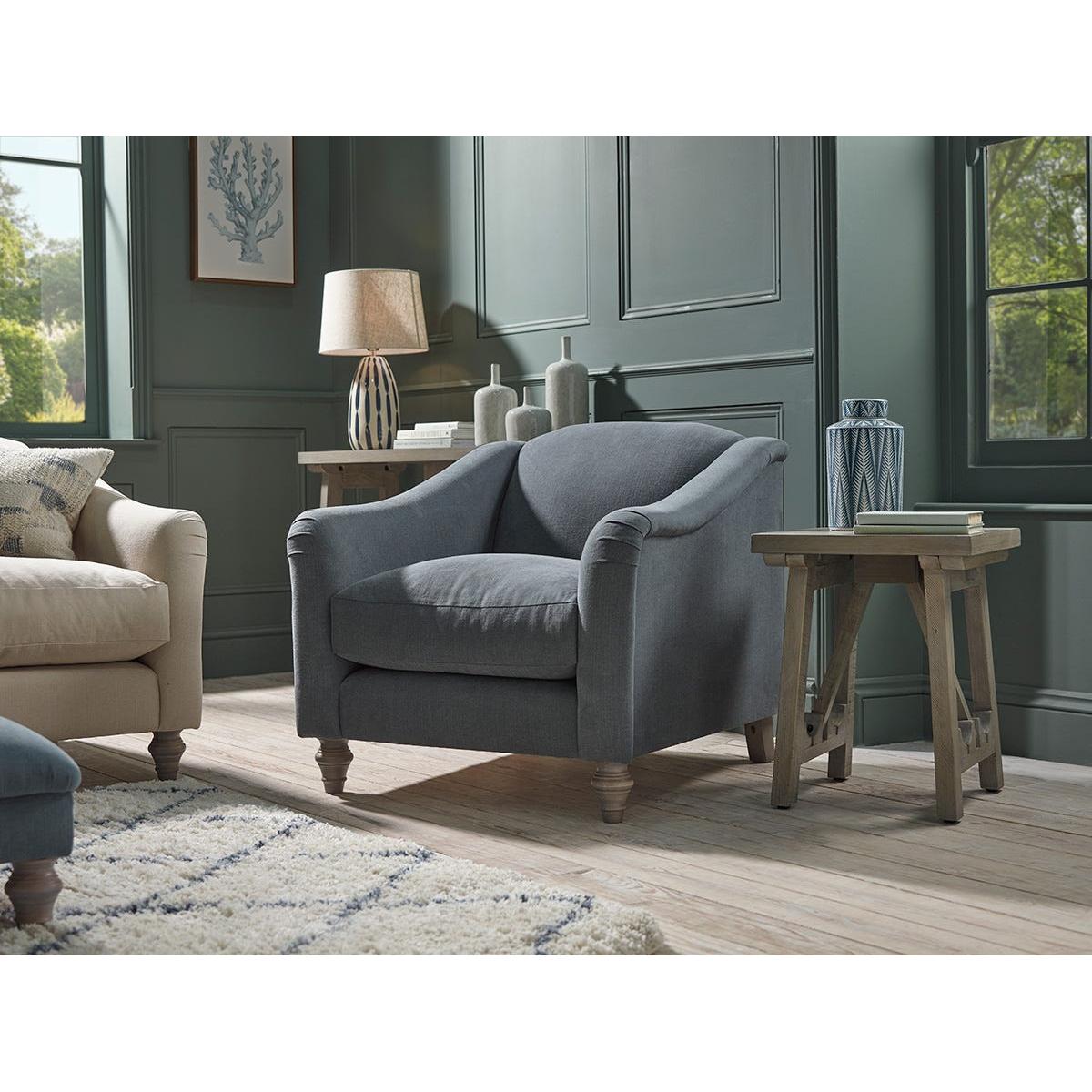 Assan Armchair – Navy Opulent Cotton Velvet – image 3