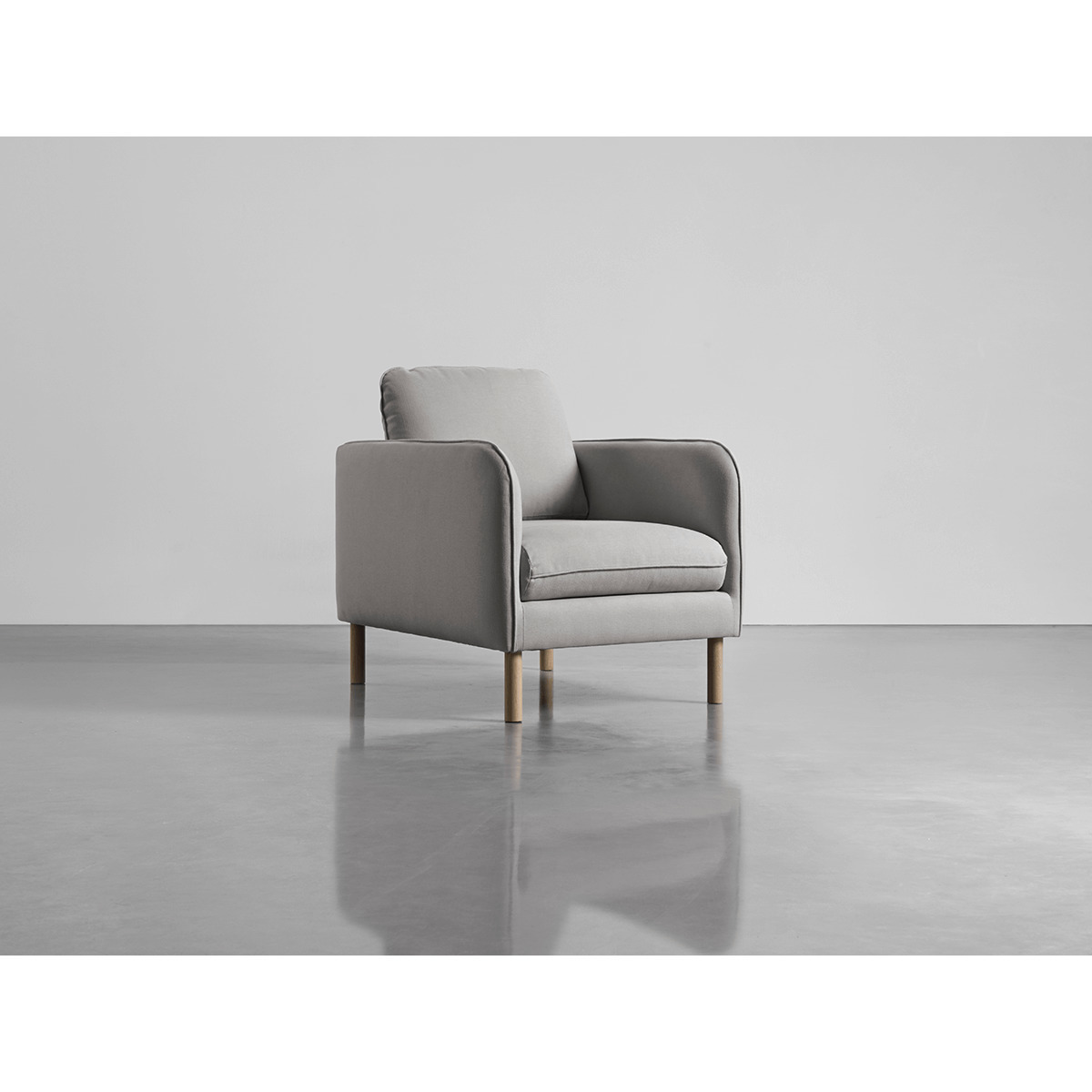 Scandi Armchair Ash Linen Cotton Blend – image 1
