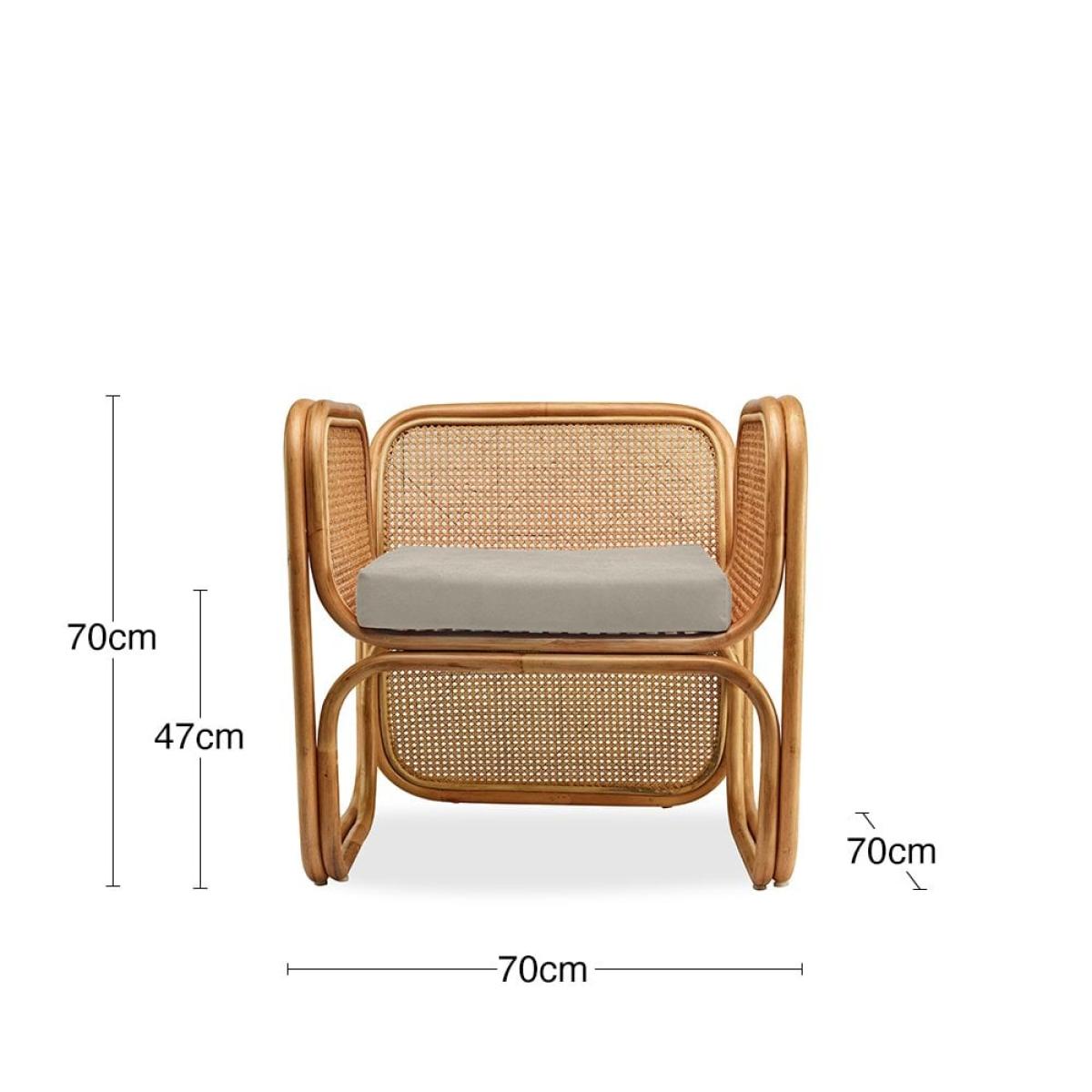 Kupu Kupu Rattan Armchair, Khaki Green – image 4