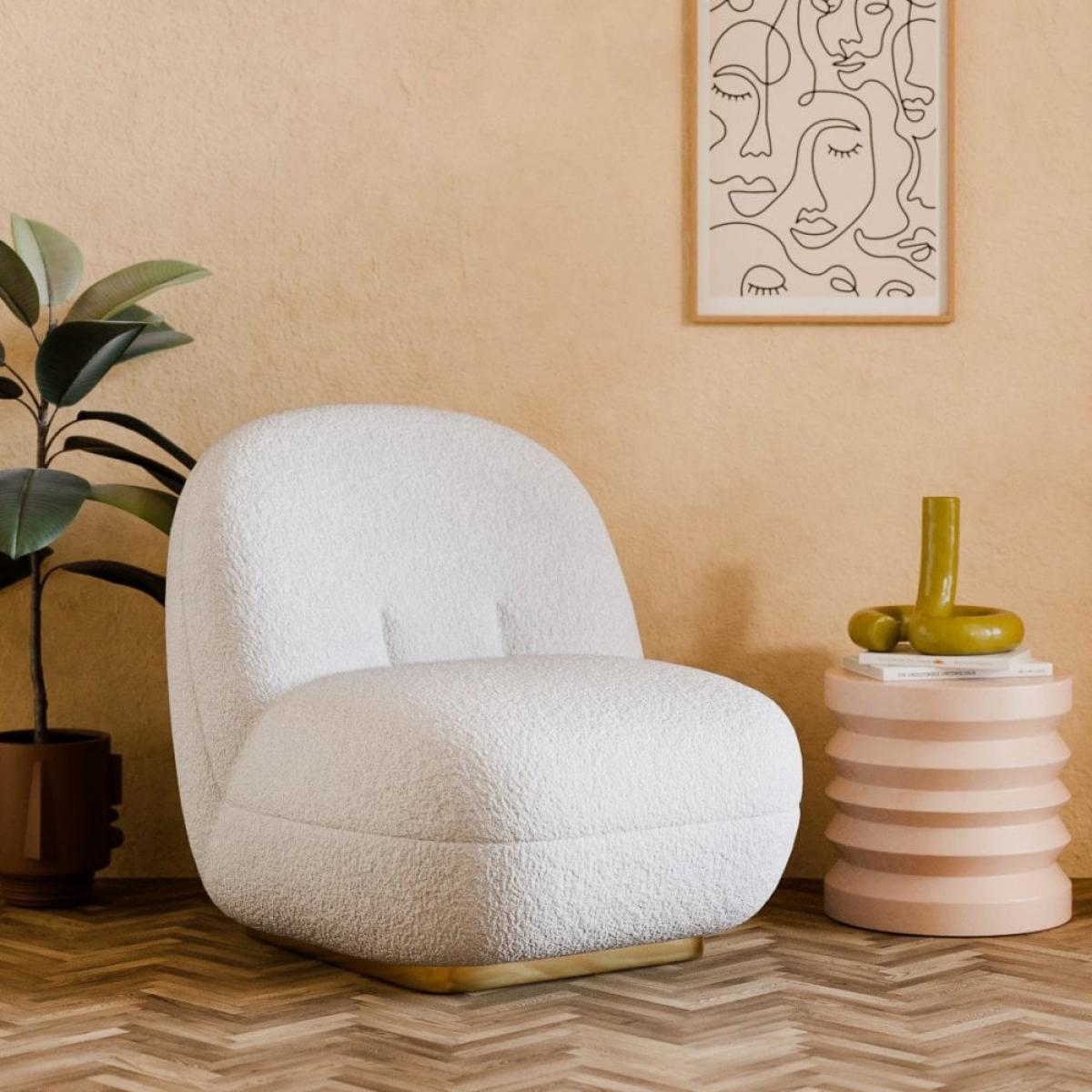 Erin Armchair, Ivory White Boucle – image 2