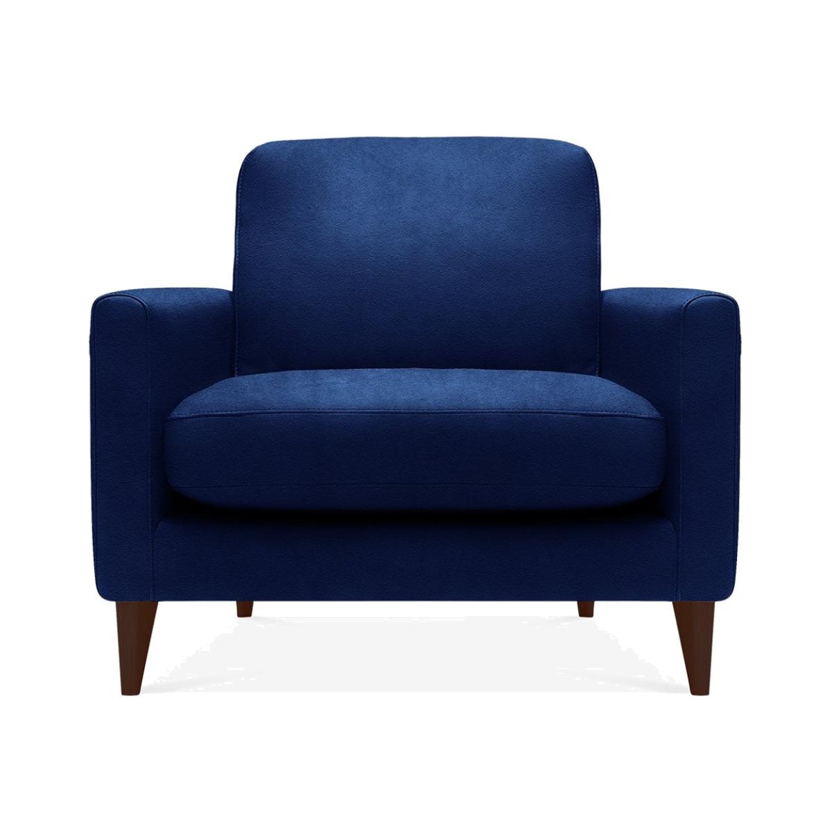 Armchair Fabric and Leg Colour: Velvet, Navy Blue, Leg Walnut – image 1