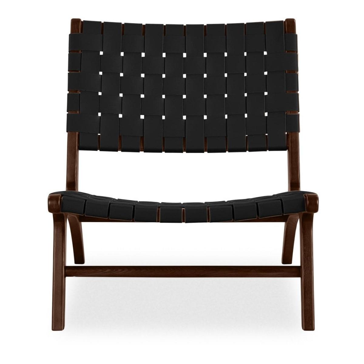 Baxter Armchair, Black Leather & Walnut – image 3