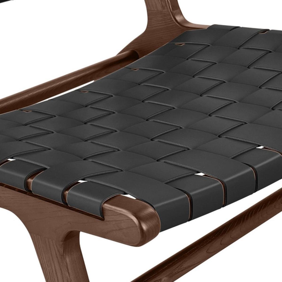 Baxter Armchair, Black Leather & Walnut – image 7