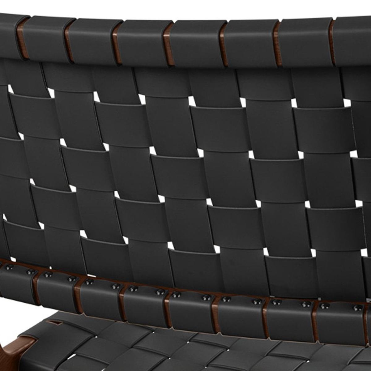 Baxter Armchair, Black Leather & Walnut – image 8