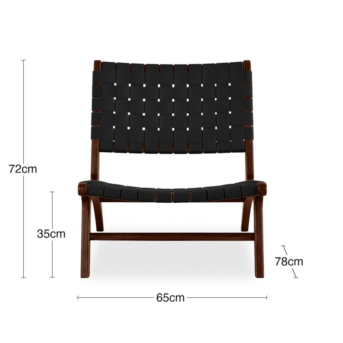 Baxter Armchair, Black Leather & Walnut – image 9