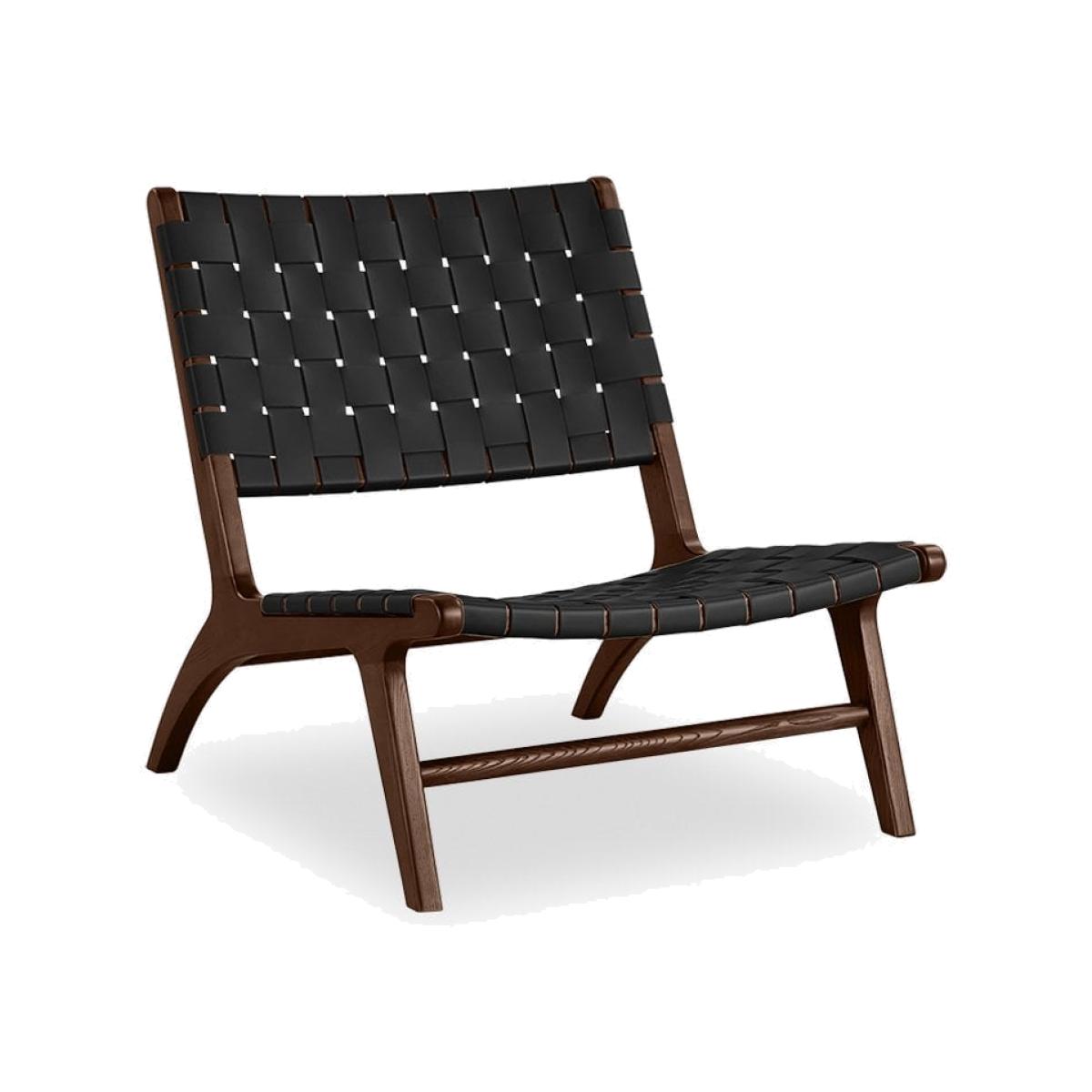 Baxter Armchair, Black Leather & Walnut – image 1