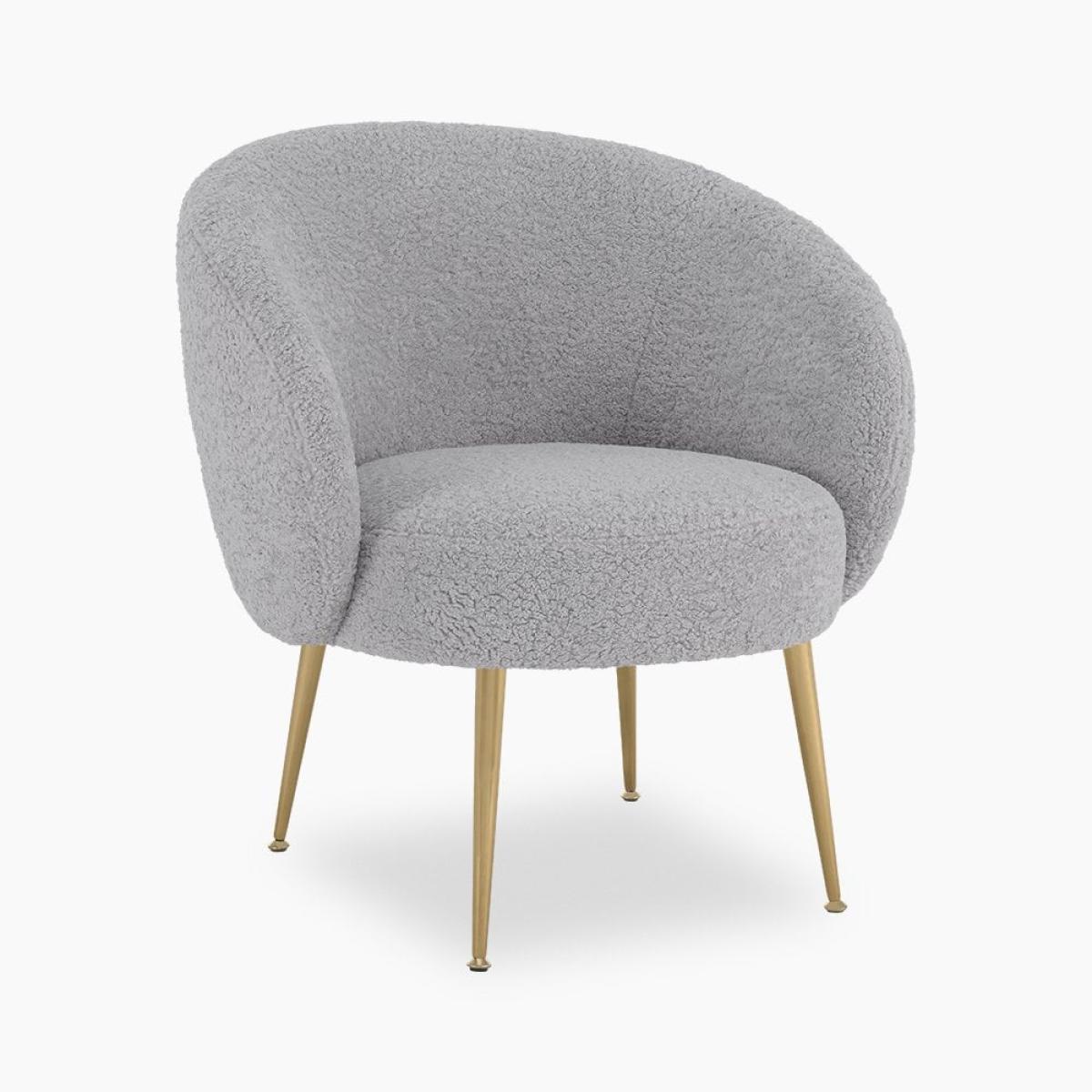 Ella Accent Armchair, Grey Boucle – image 2