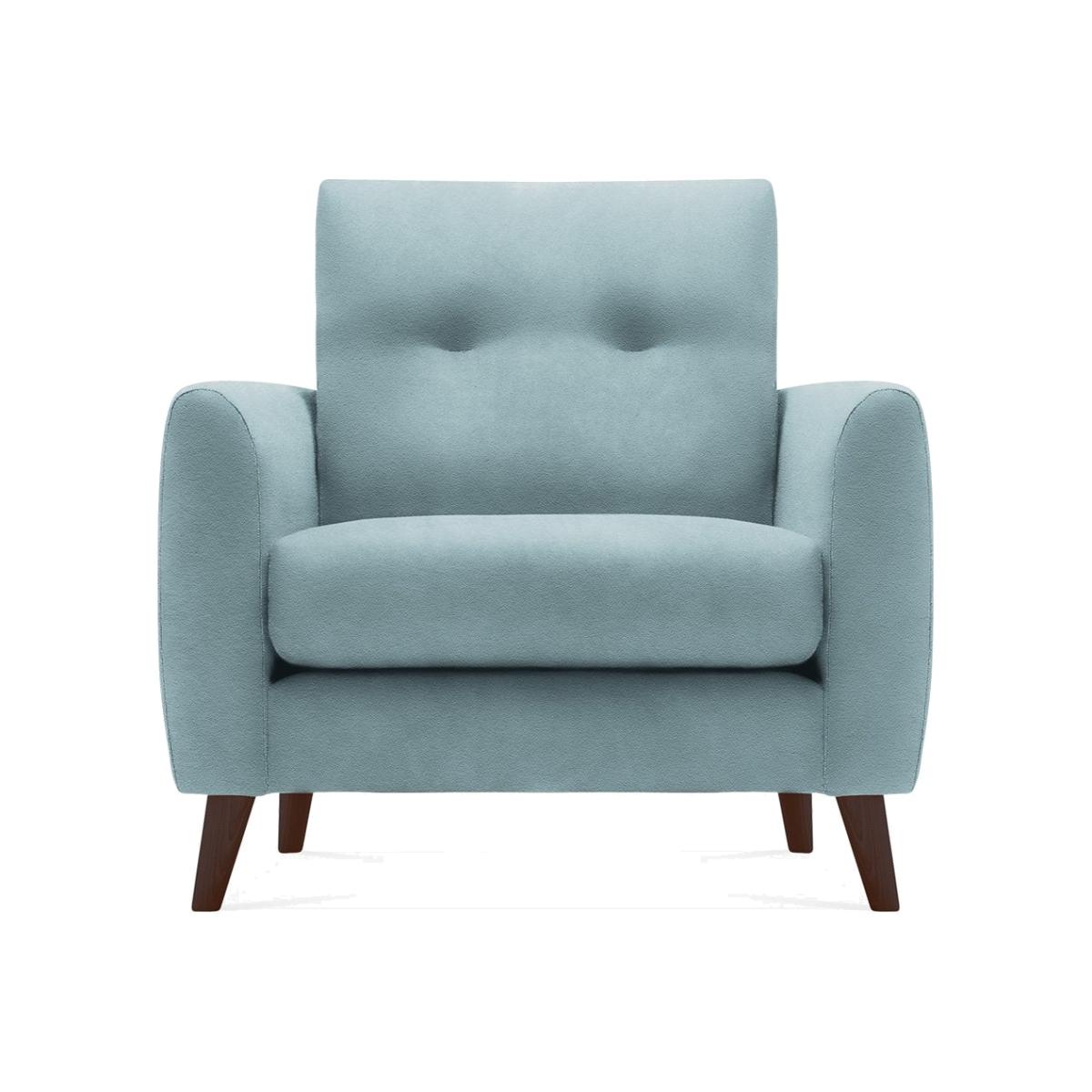 Armchair Fabric and Leg Colour: Velvet, Duck Egg Blue, Leg Walnut – image 1