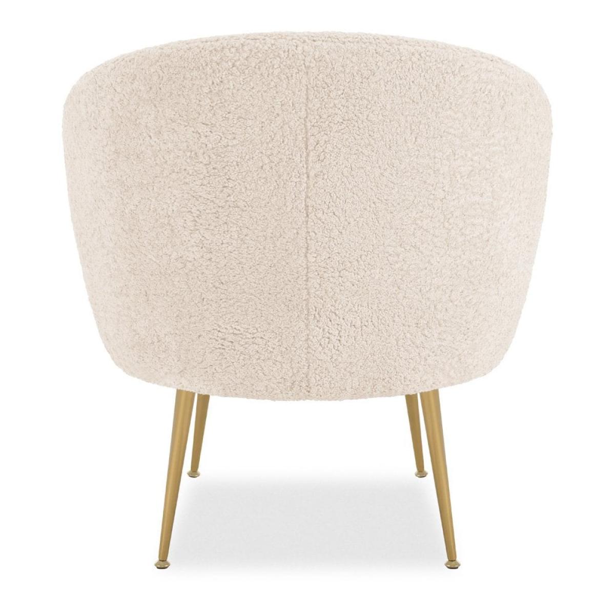 Ella Accent Armchair, Ivory White Boucle & Brass Leg Colour: Brass – image 5