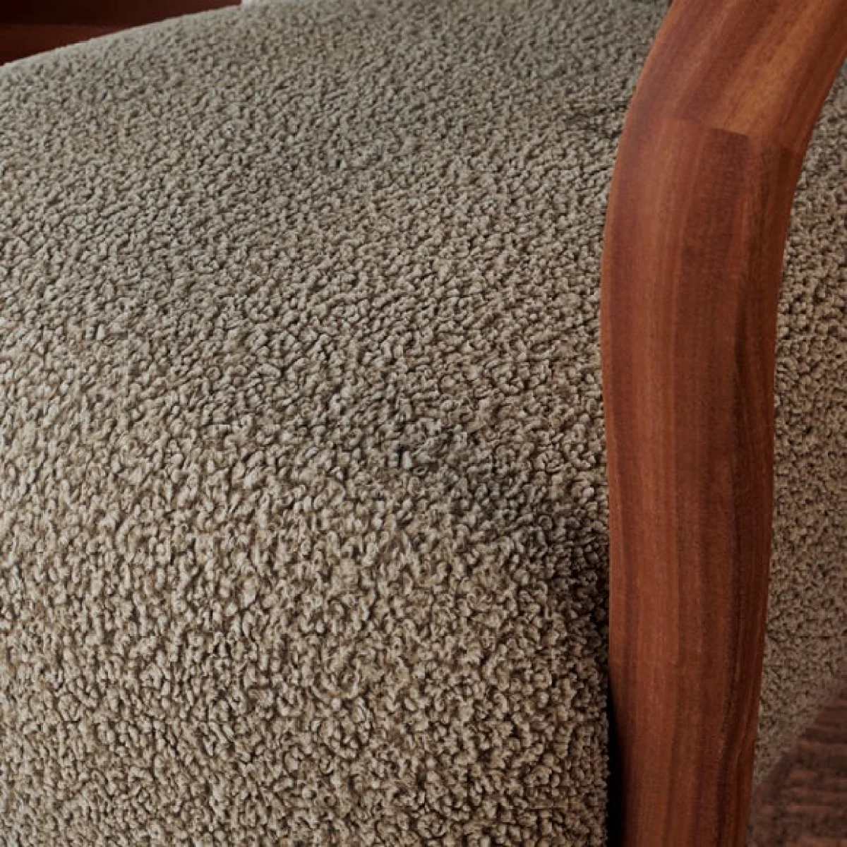 Clara Fluffy Sherpa Wooden Arm Accent Chair – image 4