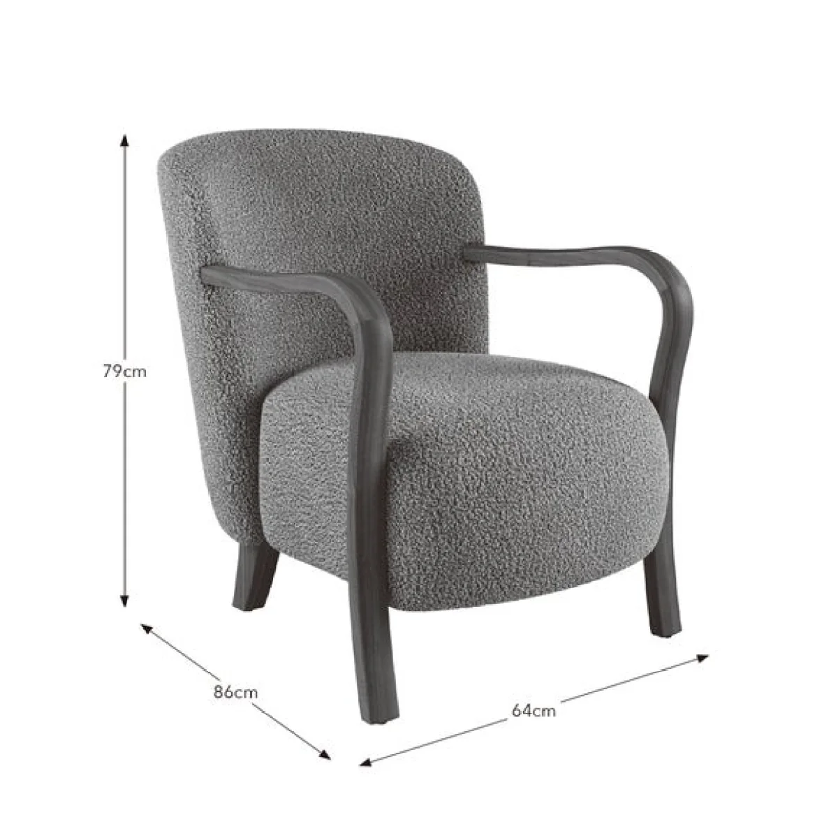 Clara Fluffy Sherpa Wooden Arm Accent Chair – image 8