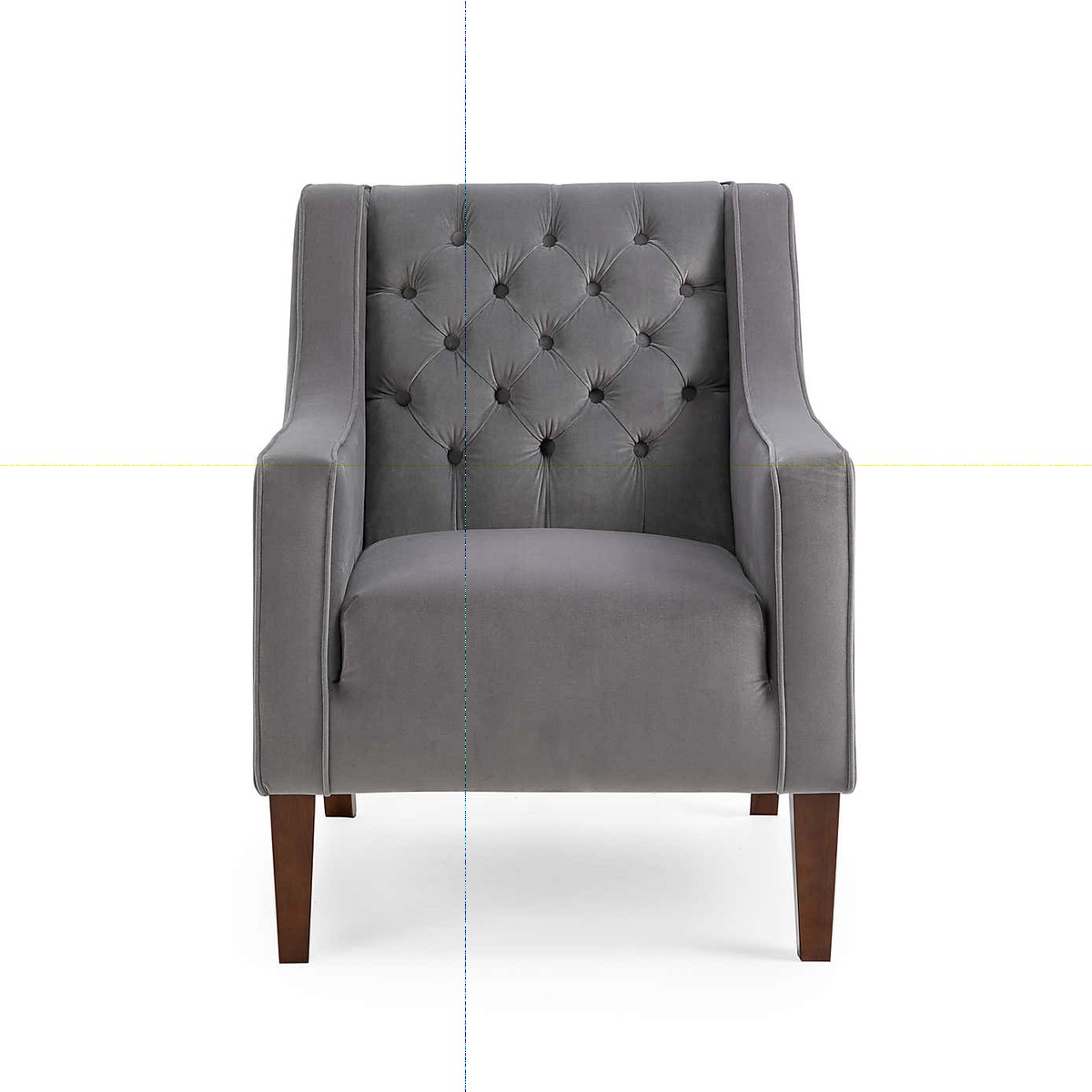 Isabel Velvet Chesterfield Armchair Grey – image 2