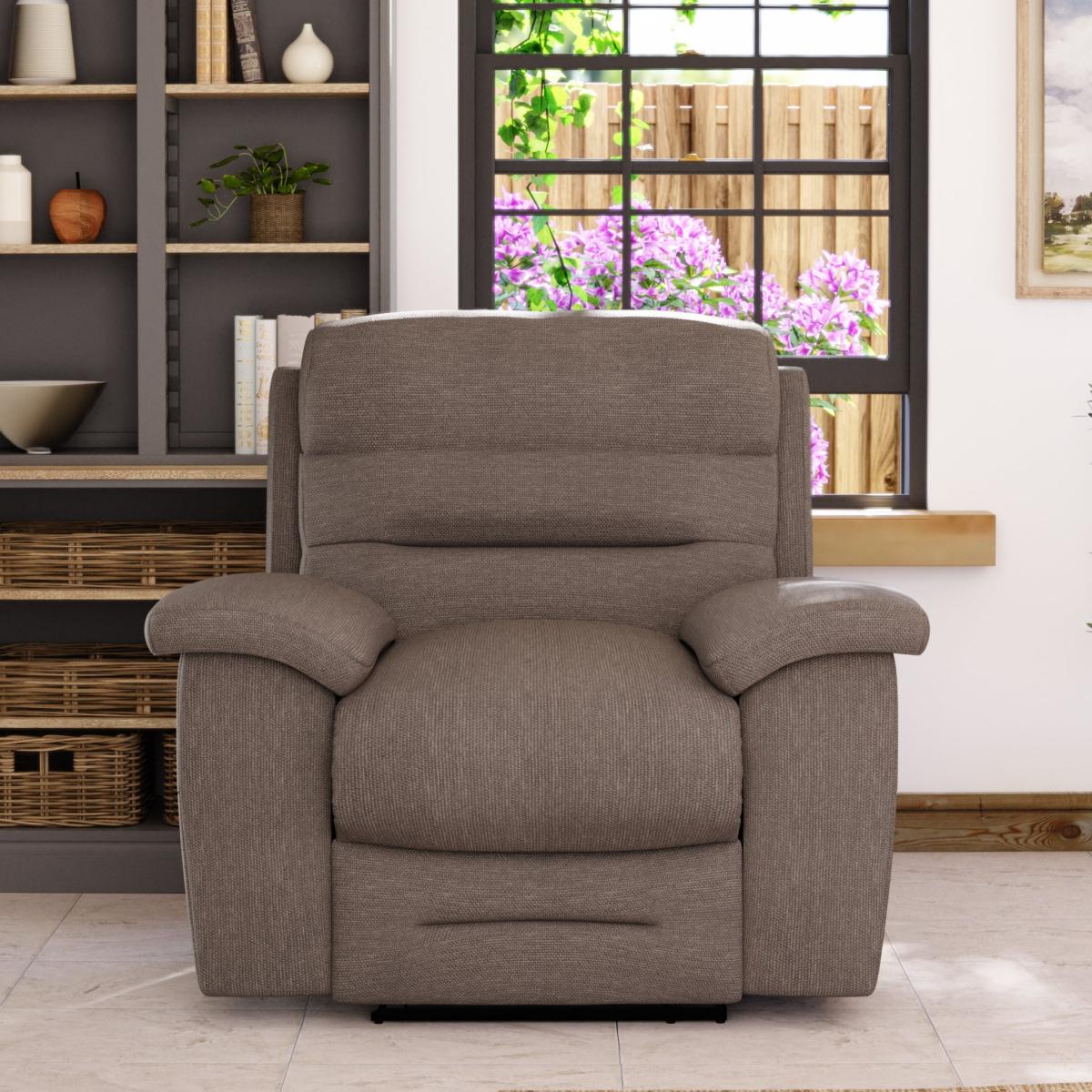 Lulworth Manual Recliner Armchair Honeycomb Chenille Latte – image 3