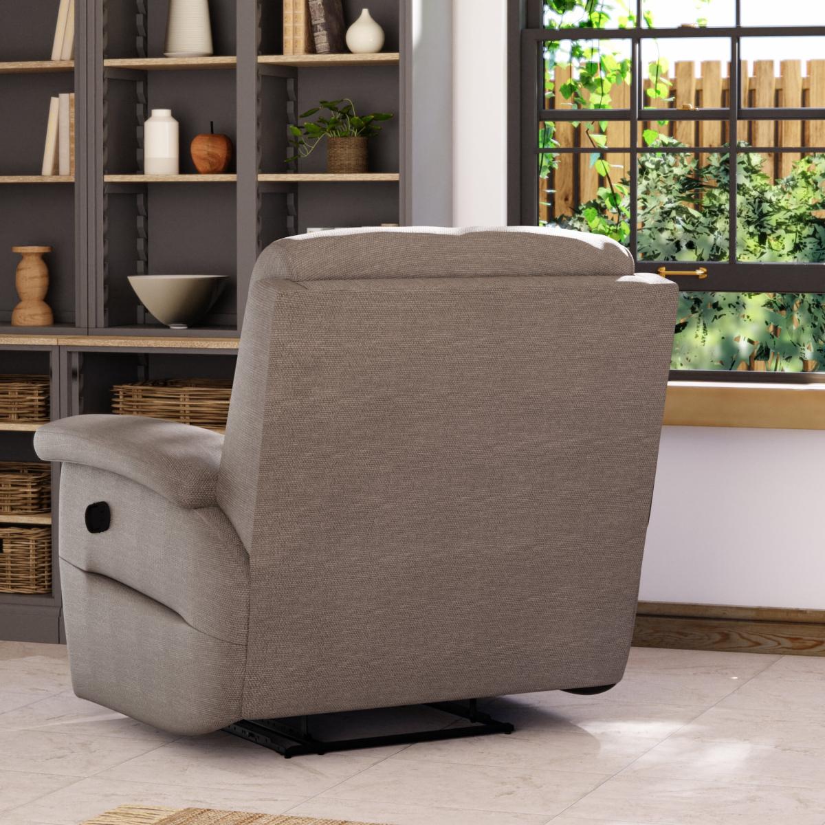 Lulworth Manual Recliner Armchair Honeycomb Chenille Latte – image 5