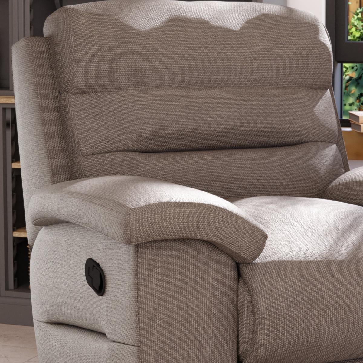 Lulworth Manual Recliner Armchair Honeycomb Chenille Latte – image 6