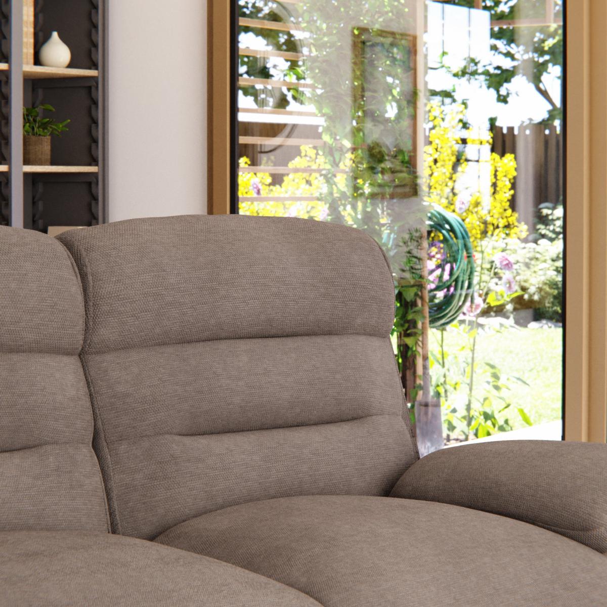 Lulworth 2 Seater Power Recliner Sofa Honeycomb Chenille Latte – image 7