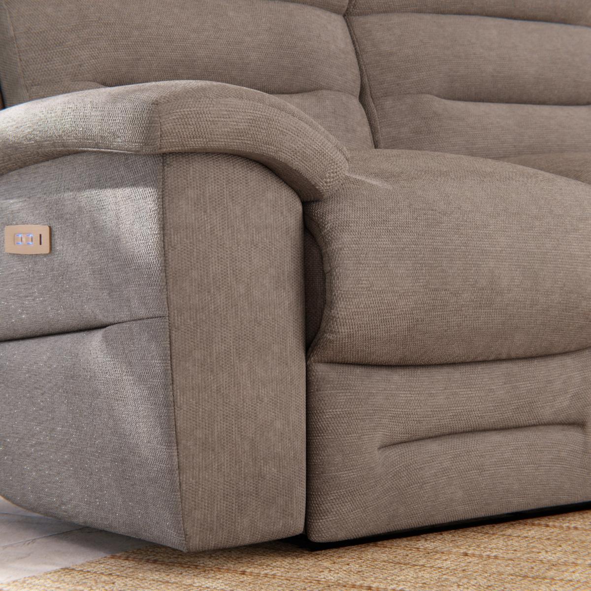 Lulworth 2 Seater Power Recliner Sofa Honeycomb Chenille Latte – image 8